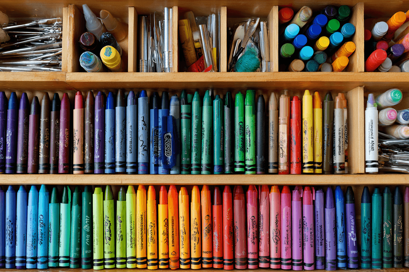 crayons_and_markers_neatly_lined_up_and_organized